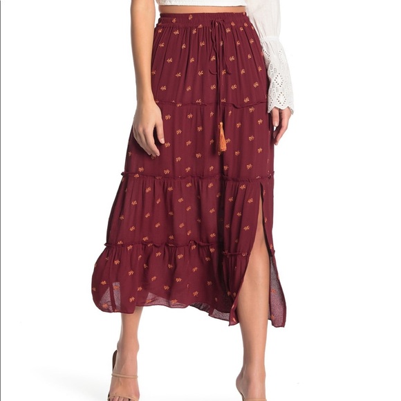 RAGA Autumn Love tiered slit skirt M - Picture 2 of 11